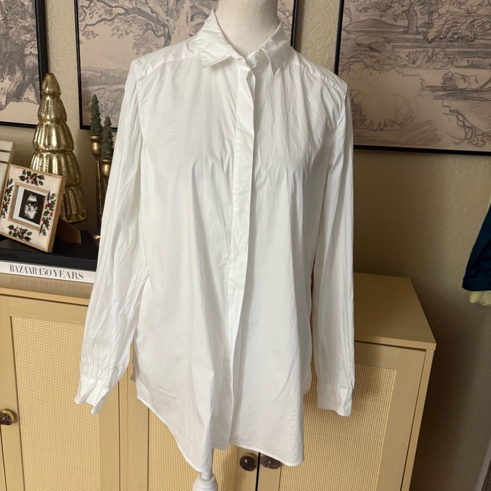 ANNE FONTAINE White Button Down Shirt Size 44 /‎ 12